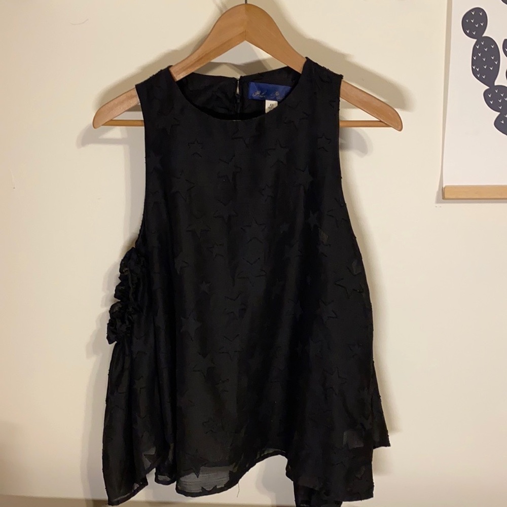 Adorable Sheer Francesca’s Cold Shoulder Top